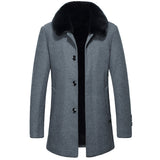 Warm Men's Wool Coat - Tailored Mid Thigh, Wool, For Winter Grey 3D Changing Face Moving Picture Frame - Tophatter Daily Deals