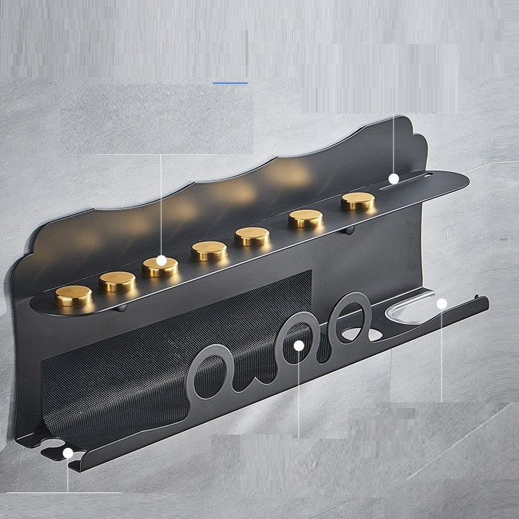 Bathroom Free Punch Wall Mount Curling Iron Storage Rack Black 0 - Tophatter Daily Deals