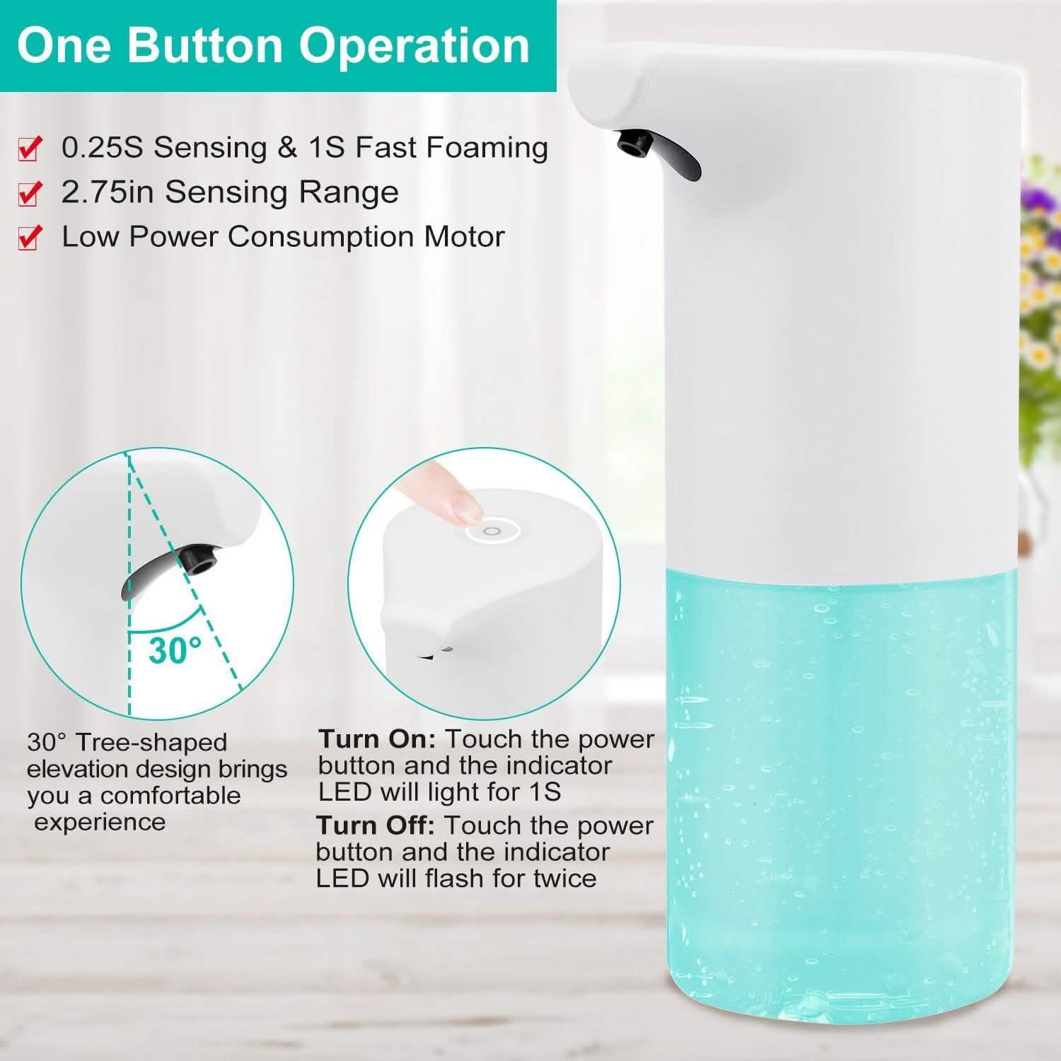 350 ML/14 Oz Automatic Foam Soap Dispenser Bath - Tophatter Daily Deals