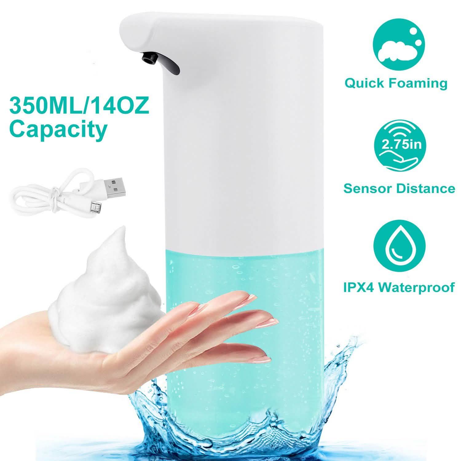 350 ML/14 Oz Automatic Foam Soap Dispenser Bath - Tophatter Daily Deals