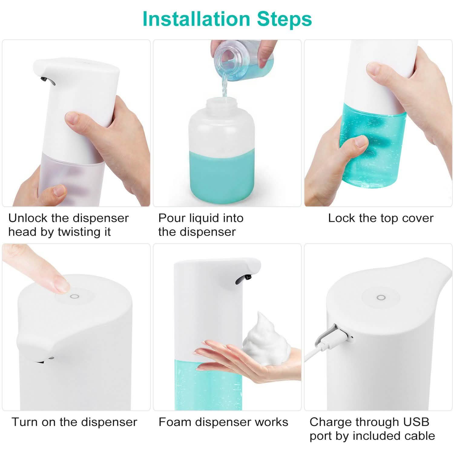350 ML/14 Oz Automatic Foam Soap Dispenser Bath - Tophatter Daily Deals