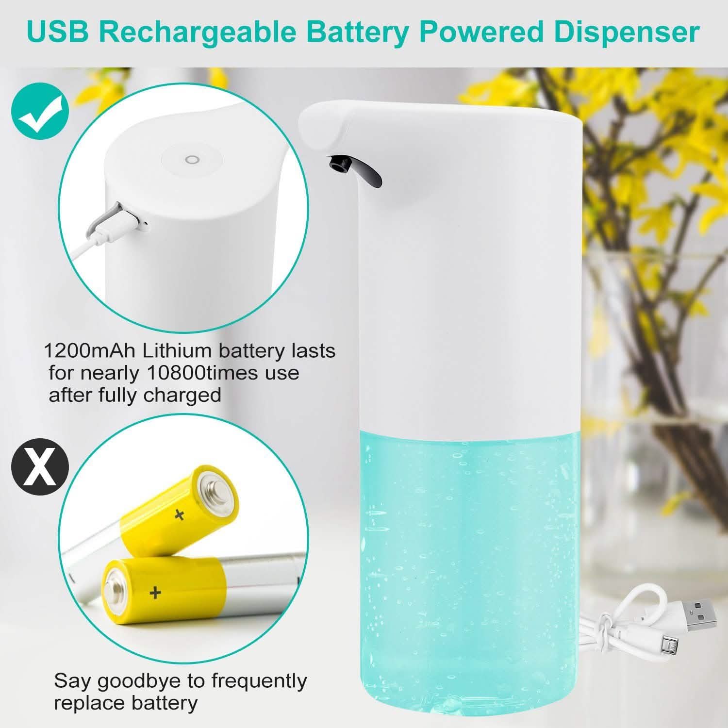 350 ML/14 Oz Automatic Foam Soap Dispenser Bath - Tophatter Daily Deals