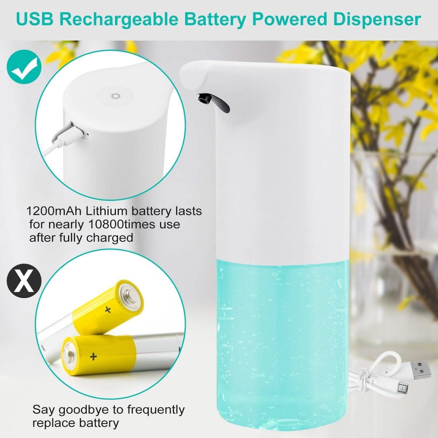 350 ML/14 Oz Automatic Foam Soap Dispenser Bath - Tophatter Daily Deals