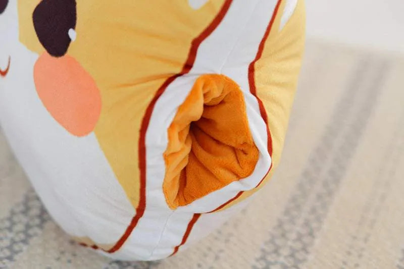 Shiba Inu Burger Print Doll Pillow Dog head hand warmer Humidifier - Tophatter Daily Deals