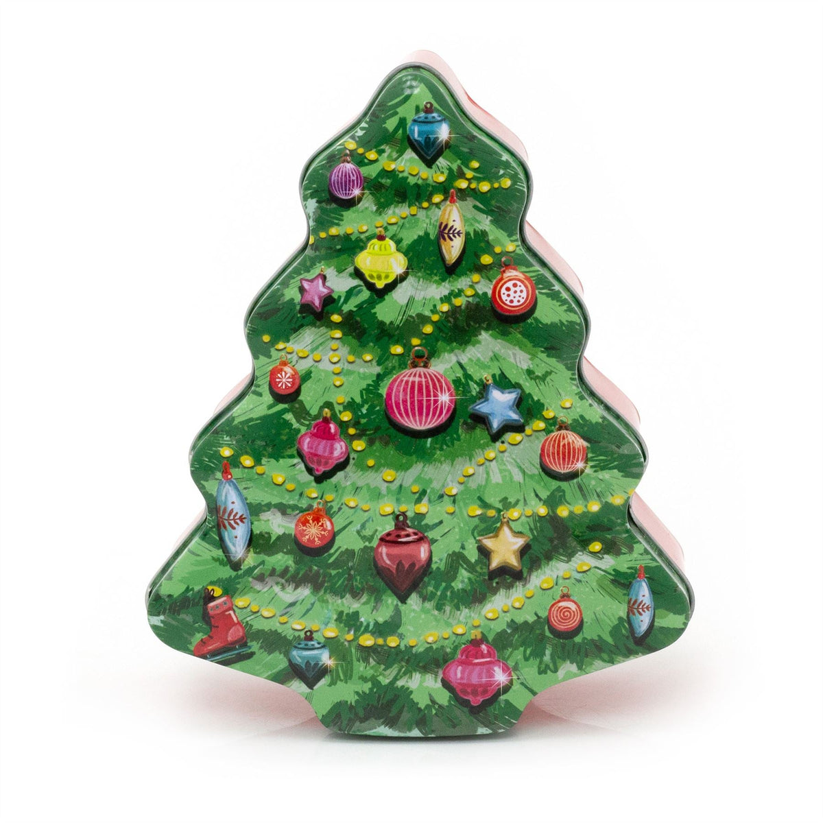 Charming Christmas Storage Tin With Festive Designs for Sweets Treats Surprises - Tree Tin - Tophatter Daily Deals
