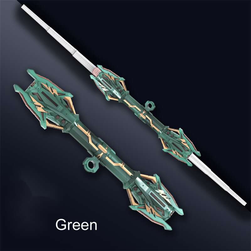 Double-head Rotatable Flash Lightsaber Telescopic Sword Green - Tophatter Daily Deals