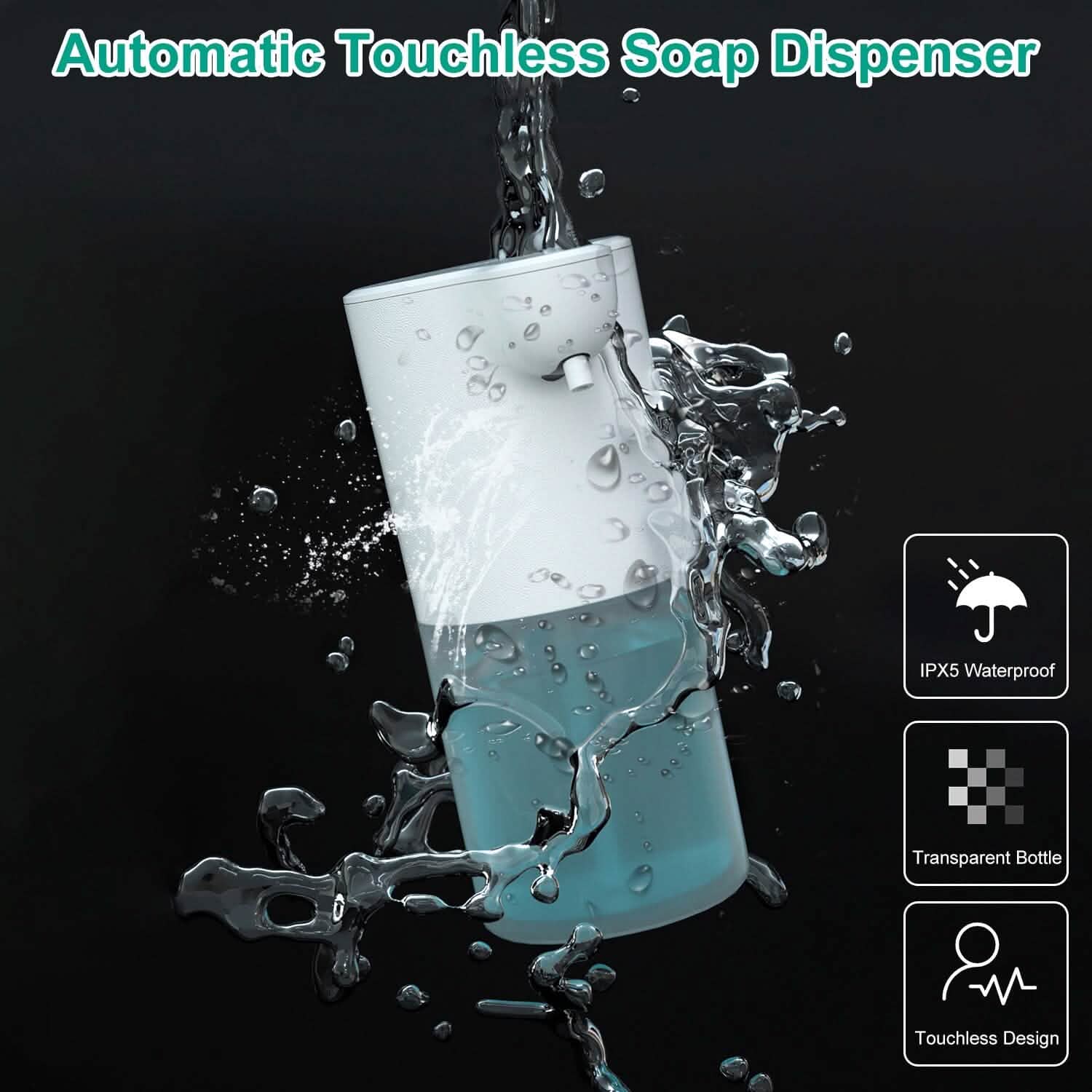 350ml Automatic Foam Soap Dispenser Rechargeable Touchless Bath - Tophatter Daily Deals