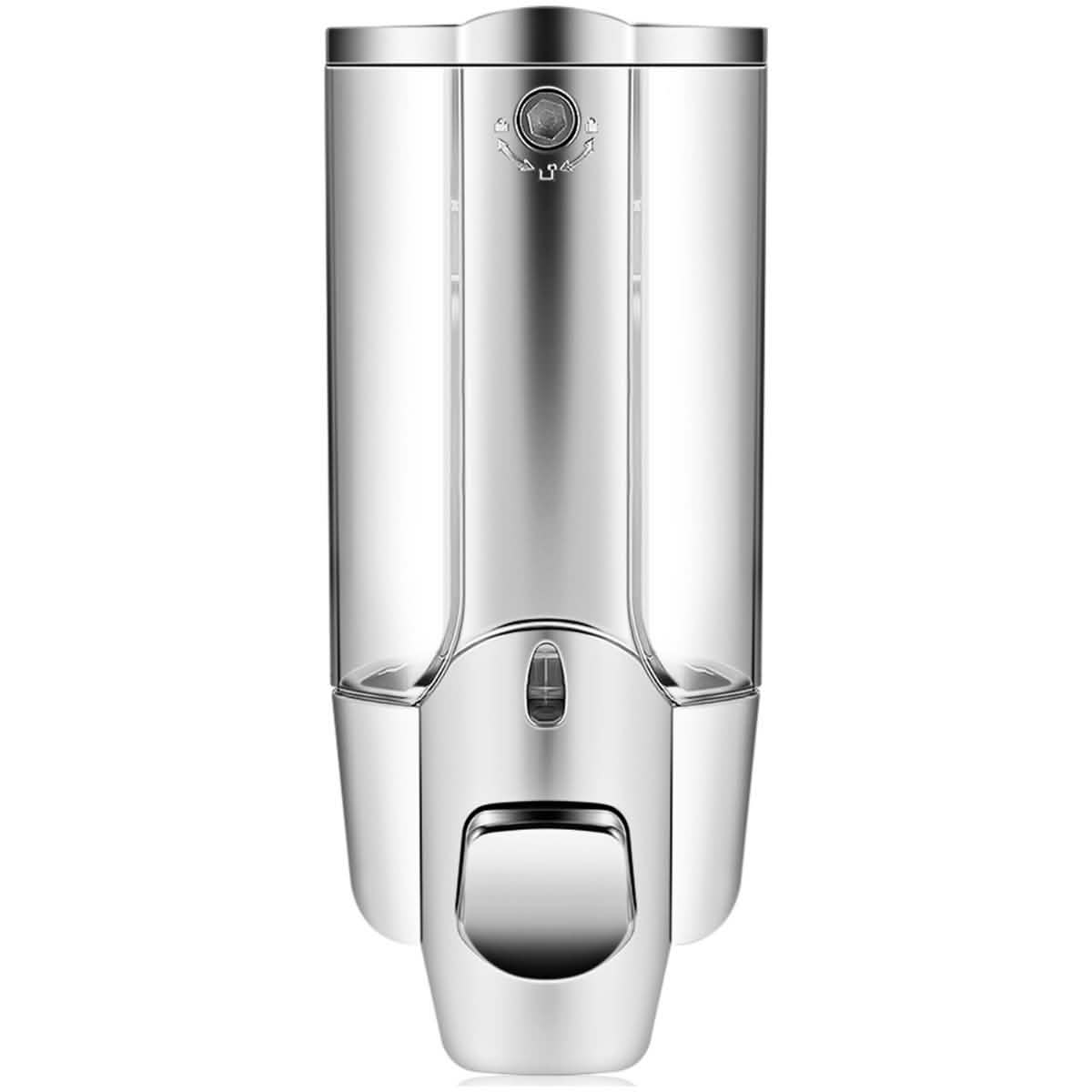 350ml Soap Dispenser Manual Soap Dispenser Wall Mount Silver Bath - Tophatter Daily Deals