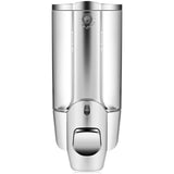 350ml Soap Dispenser Manual Soap Dispenser Wall Mount Silver Bath - Tophatter Daily Deals