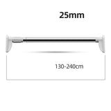 Built-In Spring Stainless Steel Non-Perforated Clothes Rail 0 - Tophatter Daily Deals