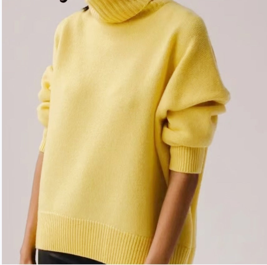 Soft Cozy Women Turtleneck Sweater - Oversized Pullover Yellow 3D Changing Face Moving Picture Frame - Tophatter Daily Deals