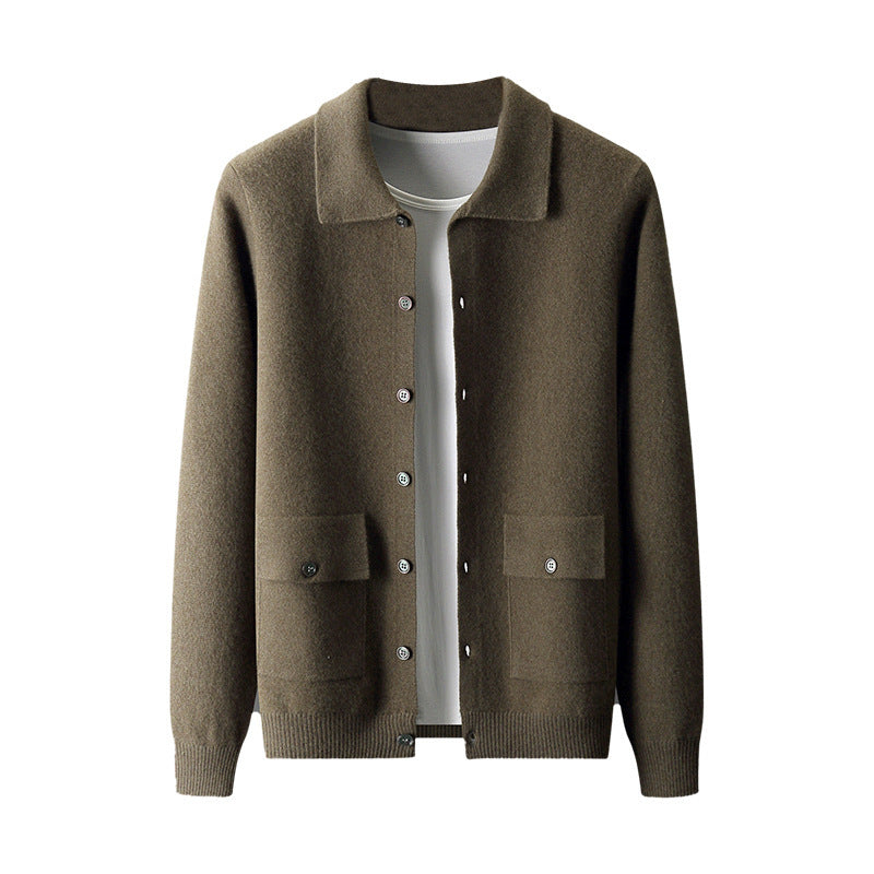 Warm Classic Men's Polo Cardigan - Wool, Button, Autumn 3D Changing Face Moving Picture Frame - Tophatter Daily Deals