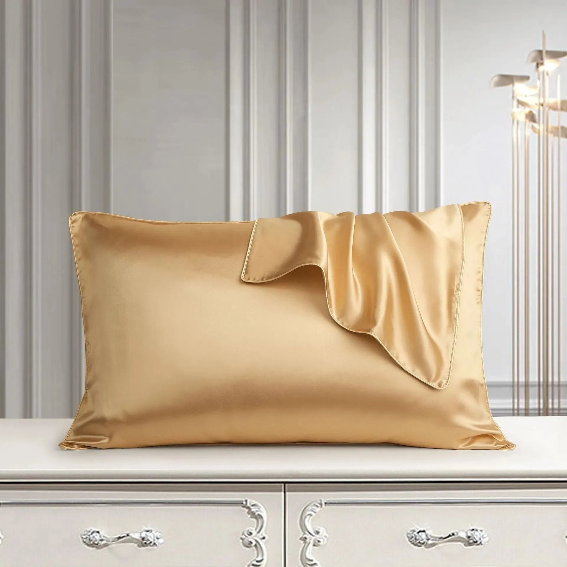 Silk Pillow Case Pure Silk Pillowcase Real Silk Pillowcase Natural Silk Pillowcase Gold Humidifier - Tophatter Daily Deals