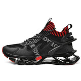 Blade Sneakers Men's Microfiber Flying High-Top Shoes Casual Men's Trendy Shoes Black 0 - Tophatter Daily Deals
