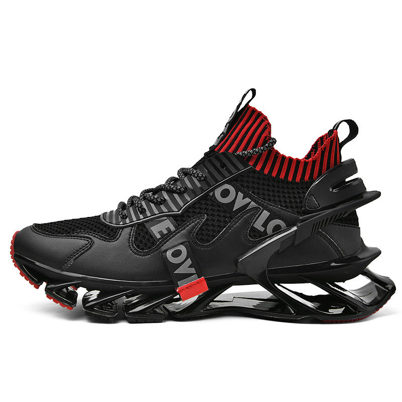 Blade Sneakers Men's Microfiber Flying High-Top Shoes Casual Men's Trendy Shoes Black 0 - Tophatter Daily Deals