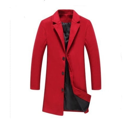 Warm Men's Wool Overcoat - Single-Breasted, Wool Blend 3D Changing Face Moving Picture Frame - Tophatter Daily Deals