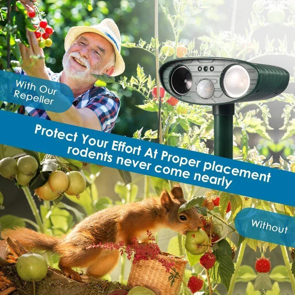 Ultrasonic Chipmunk Repeller Solar Garden Pest Deterrent - Tophatter Daily Deals