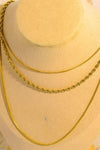 Stainless Steel 18K Gold-Plated Triple Layer Necklace Necklaces - Tophatter Daily Deals