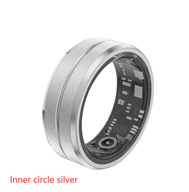 2024 Smart Ring For Men Women Heart Rate Blood Oxygen Monitoring Multi Sports Modes IP68 Waterproof Smart Rings For Android IOS Inner ring silver 0 - Tophatter Daily Deals
