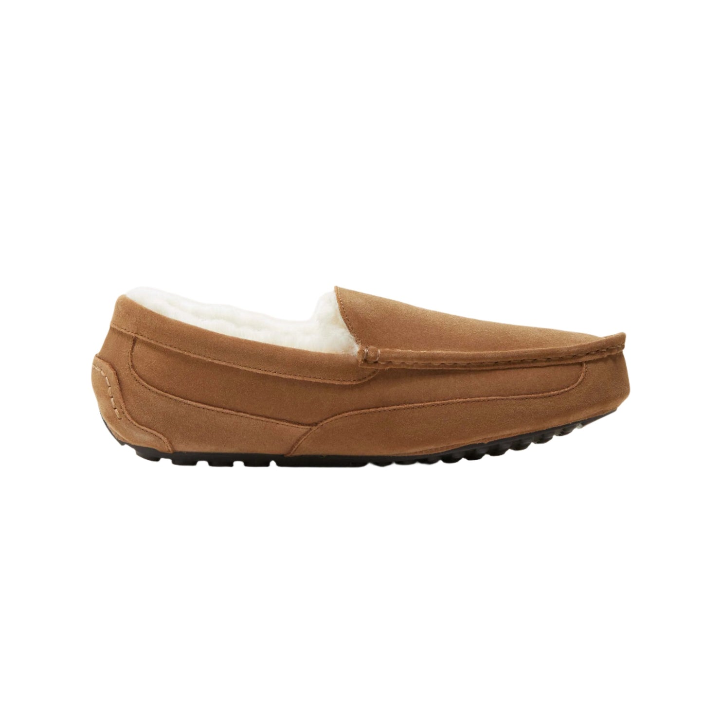 Australian Shearling Tread Men's Moccasin Chestnut Slippers - Tophatter Daily Deals