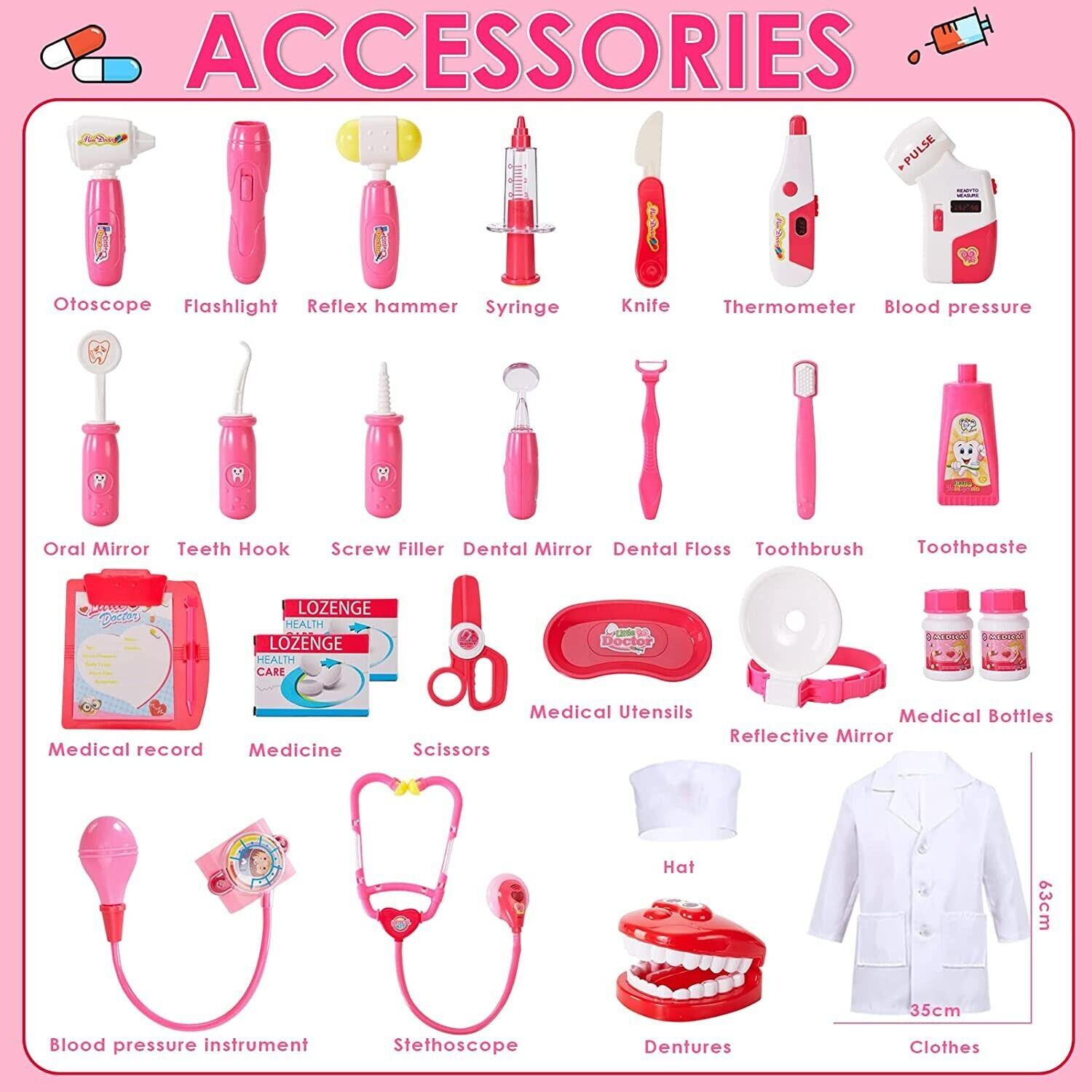 Realistic Doctors Kit - 35PCS Kids Doctors Set Nurse Dentist Kit Dress Up Costumes Pretend Play Toys Baby Health & Grooming Kits - Tophatter Daily Deals