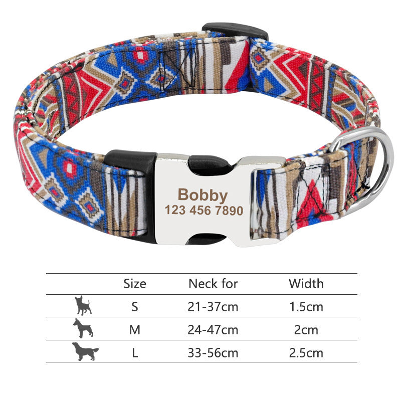 Adjustable Nylon Dog Collar Personalized Dogs Cat ID 019DBlue 7 - Tophatter Daily Deals