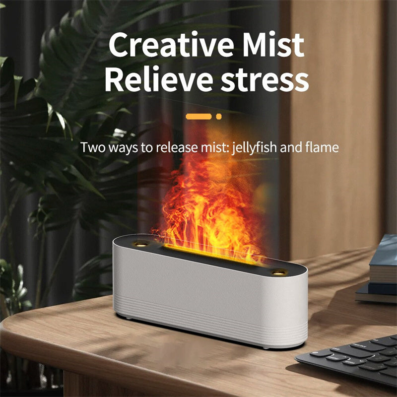 2023 Flame Air Humidifier Ultrasonic 7 Colors Aroma Diffuser LED Cool Mist Maker Fogger Essential Oil Room Fragrance Office Home Decor 0 - Tophatter Daily Deals