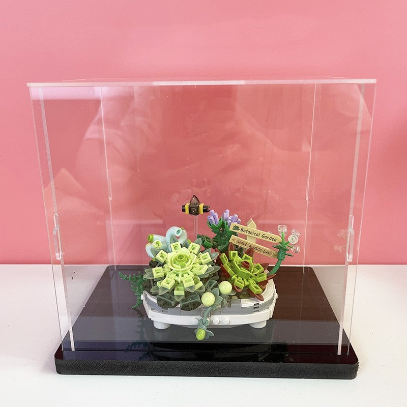Blossom Pot Simulation Green Plant Household Decoration Toys Succulent Display box 0 - Tophatter Daily Deals