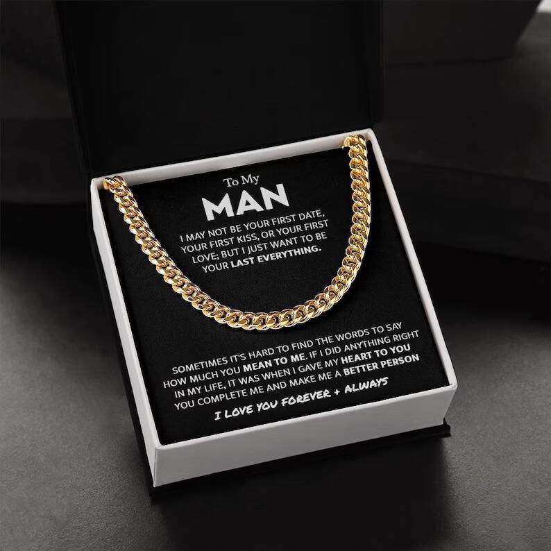 14K Gold Single Round Close Cuban Chain Titanium Steel Necklace With Greeting Card 14K Greeting Card Gift Box h 0 - Tophatter Daily Deals