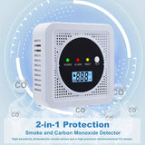 Dual Sensor Smoke & Carbon Monoxide Detector Alarm with LCD Display Smart Home & Security - Tophatter Daily Deals