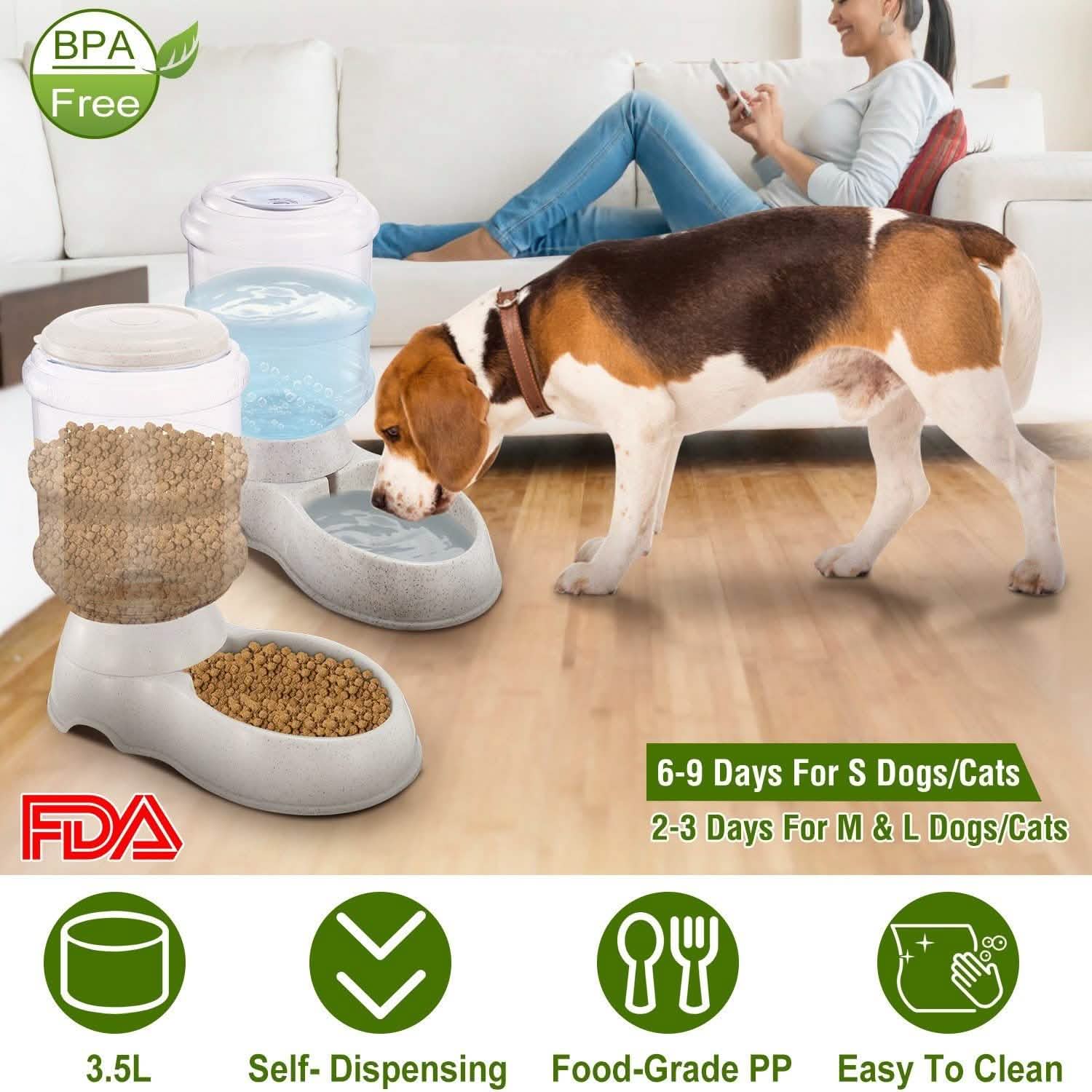 3.5L/1 Gal Pet Water Dispenser Self-Dispensing Pet Supplies - Tophatter Daily Deals