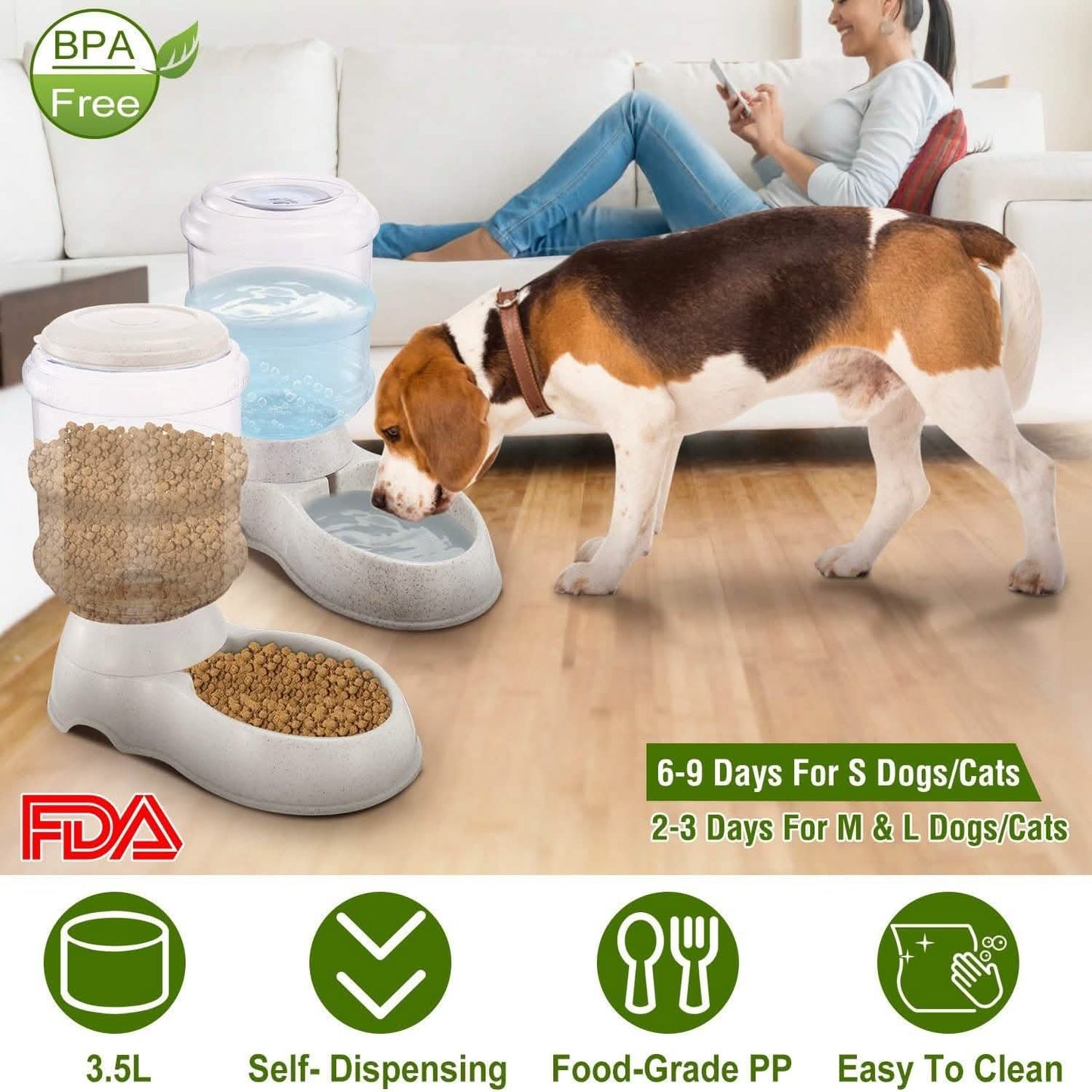 3.5L/1 Gal Pet Water Dispenser Self-Dispensing Pet Supplies - Tophatter Daily Deals