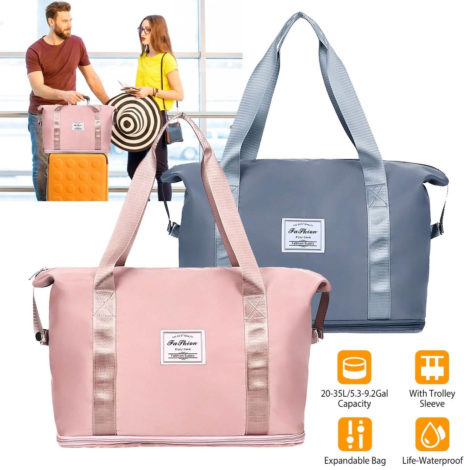 35L/9.2Gal Shoulder Travel Duffle Bag with Luggage Sleeve Handbags & Wallets - Tophatter Daily Deals