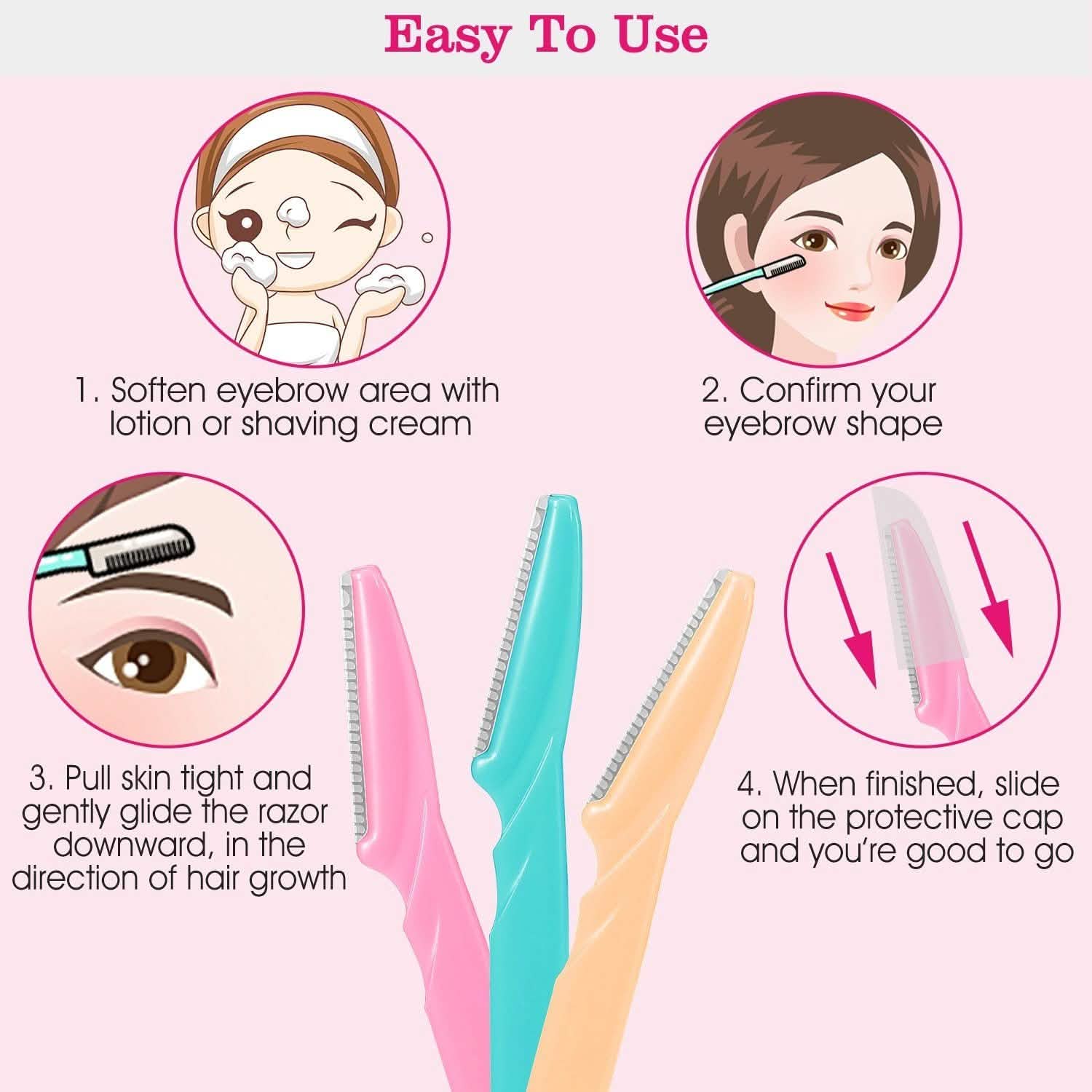 36-Pieces: Women Eyebrow Razor Trimmer Beauty & Personal Care - Tophatter Daily Deals