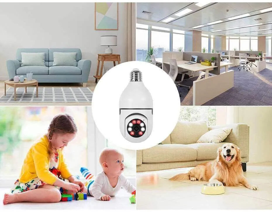 360° 1080P IP E27 Light Bulb Camera Wi-Fi IR Night Smart Home Wireless Security Home Security System - Tophatter Daily Deals