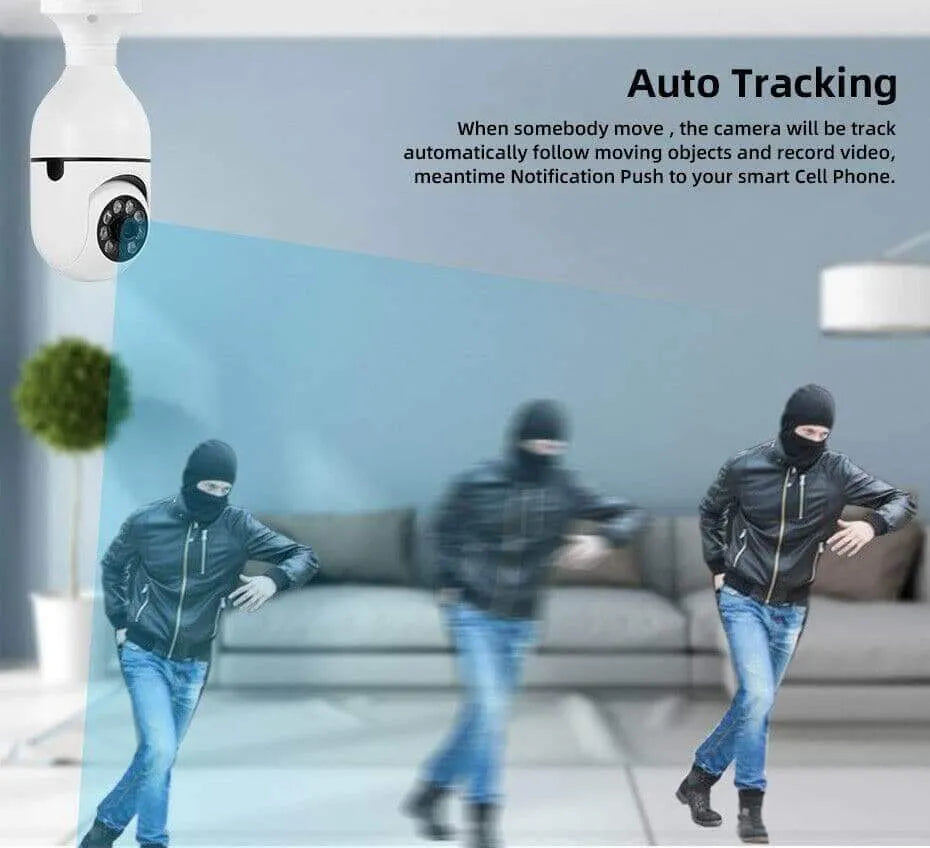 360° 1080P IP E27 Light Bulb Camera Wi-Fi IR Night Smart Home Wireless Security Home Security System - Tophatter Daily Deals