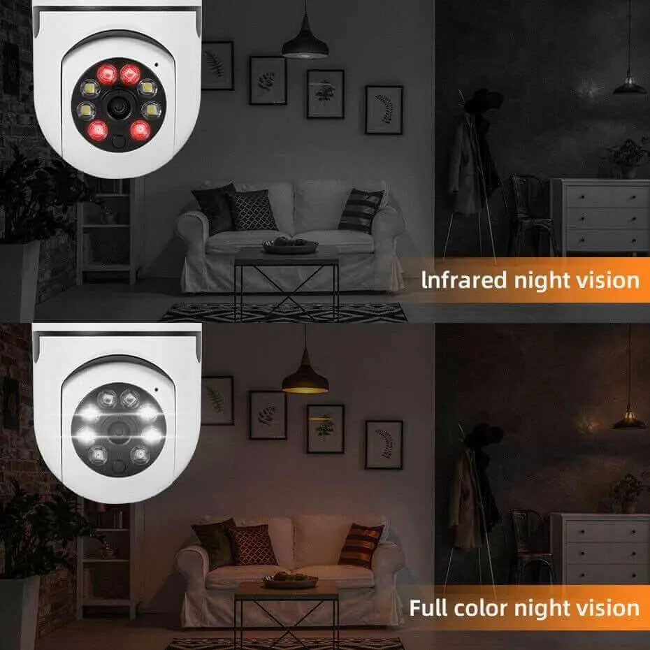 360° 1080P IP E27 Light Bulb Camera Wi-Fi IR Night Smart Home Wireless Security Home Security System - Tophatter Daily Deals