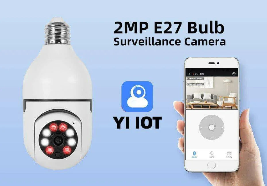 360° 1080P IP E27 Light Bulb Camera Wi-Fi IR Night Smart Home Wireless Security Home Security System - Tophatter Daily Deals