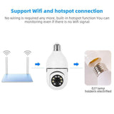 360° 1080P IP E27 Light Bulb Camera Wi-Fi IR Night Smart Home Wireless Security Home Security System - Tophatter Daily Deals