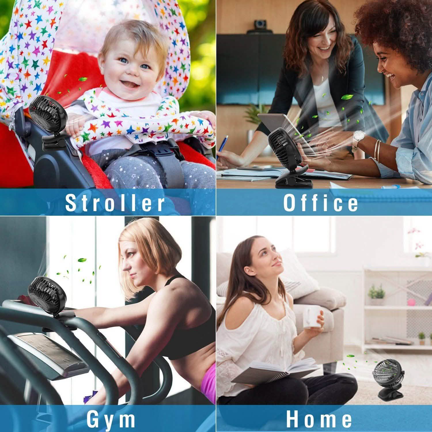 360 Degree Clip On Fan Quiet Rechargeable Household Appliances - Tophatter Daily Deals