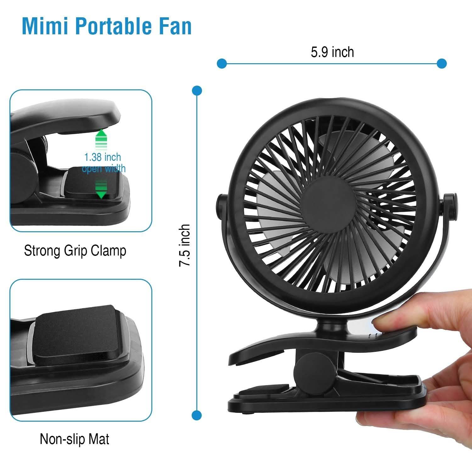 360 Degree Clip On Fan Quiet Rechargeable Household Appliances - Tophatter Daily Deals