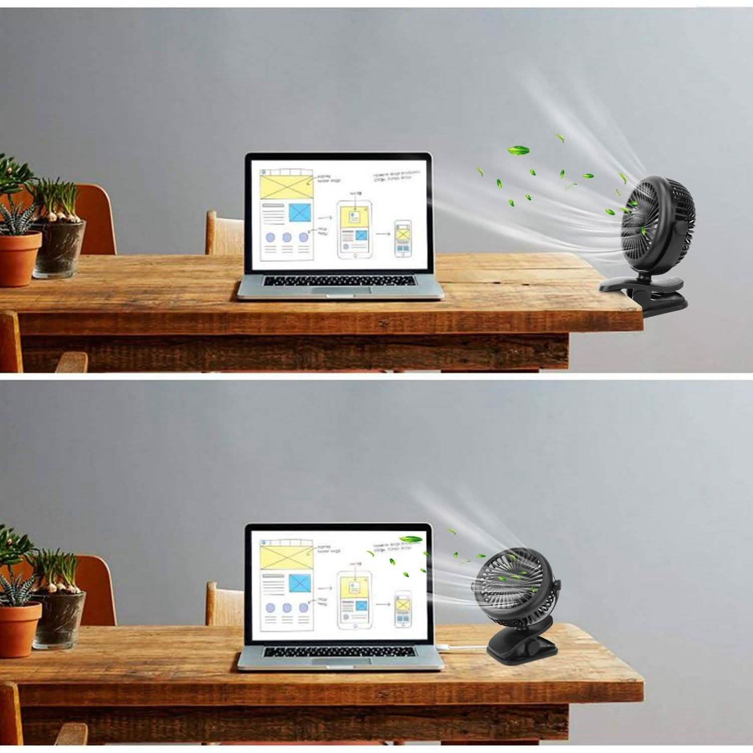 360 Degree Clip On Fan Quiet Rechargeable Household Appliances - Tophatter Daily Deals