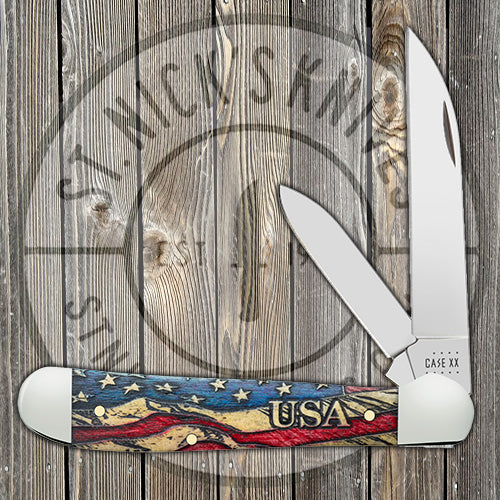 Case Copperhead - Vintage Flag - Embellished Smooth Natural Bone - 36031 Traditional Knives - Tophatter Daily Deals