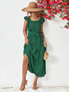 Tie Belt Ruffled Tiered Dress Casual Dresses - Tophatter Daily Deals