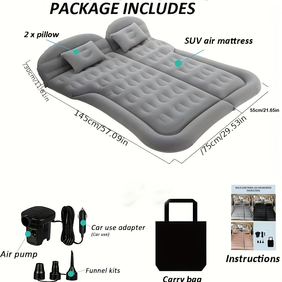 Inflatable Car Mattress with Air Pump Outdoor Recreation > Camping > Camp Furniture - Tophatter Daily Deals