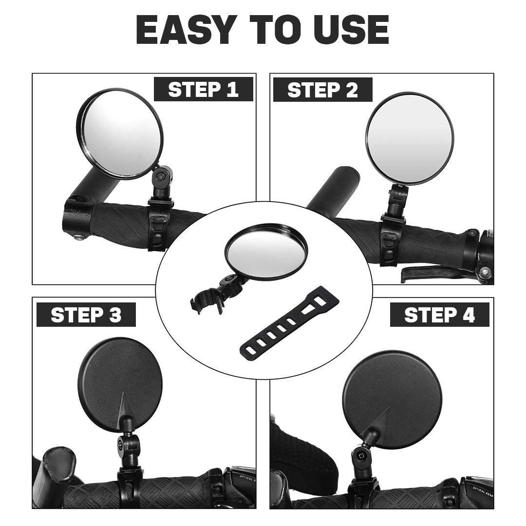 Handlebar Mirrors for Bicycles - 360° Flexible Safe Rearview Mirror For Cycling Bike Bicycle Handlebar Cycling - Tophatter Daily Deals