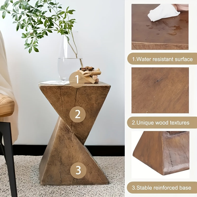 Concrete Side Table Faux Marble Pedestal Stand Furniture > Outdoor > Outdoor Tables - Tophatter Daily Deals
