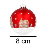 Gingerbread House Red Christmas Bauble | Christmas Tree Hanging Ornament - 8cm Baubles - Tophatter Daily Deals