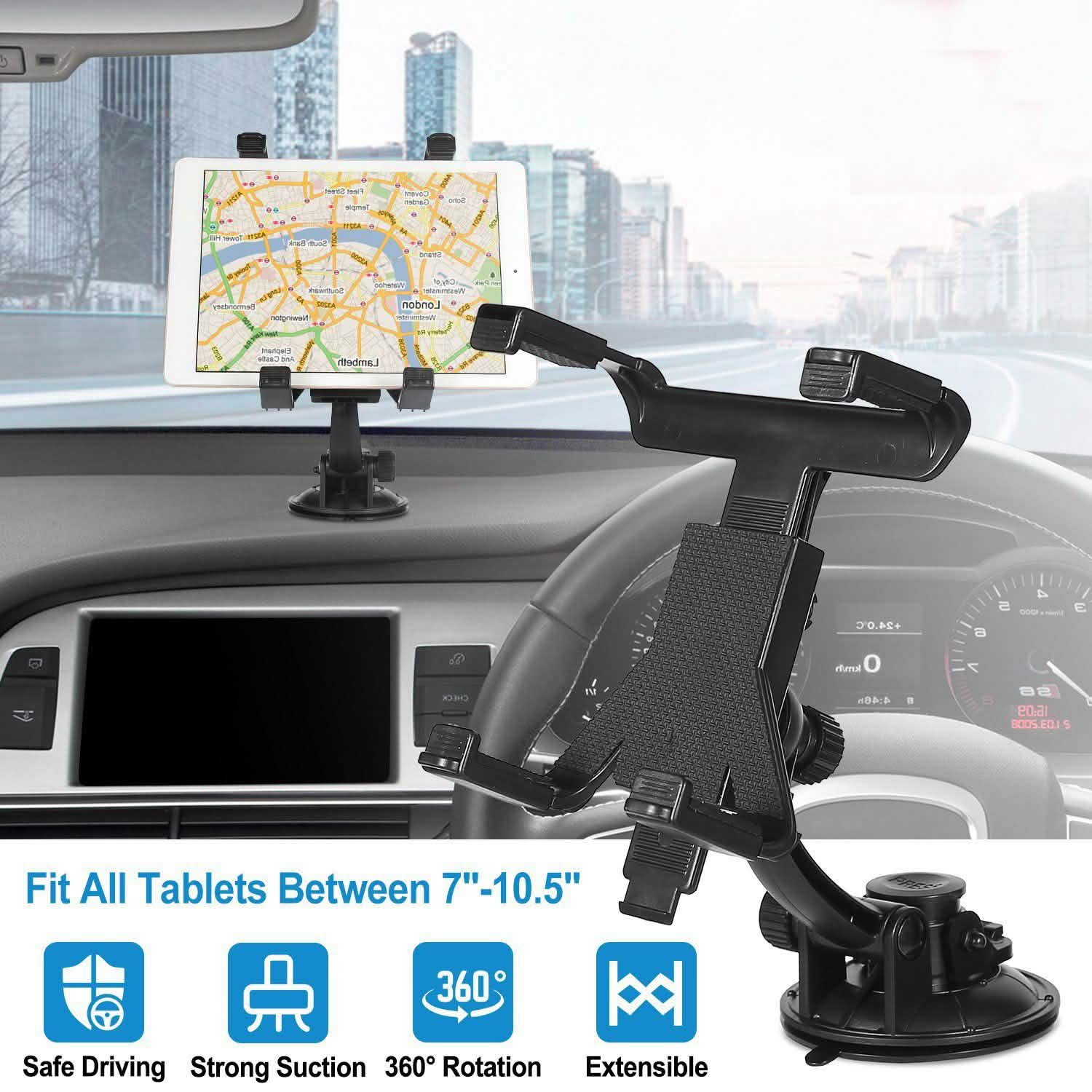 360° Car Windshield Tablet Mount Automotive - Tophatter Daily Deals