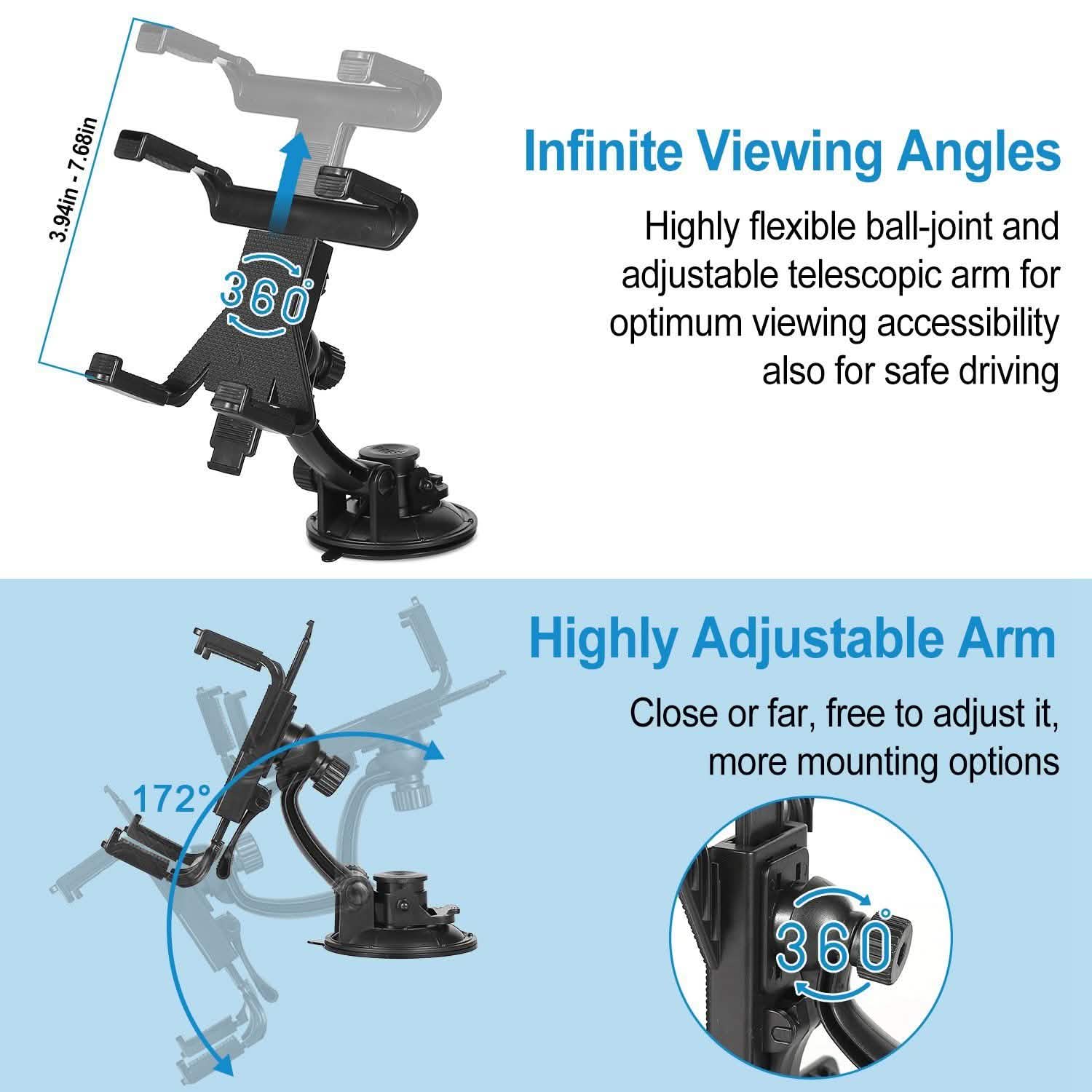 360° Car Windshield Tablet Mount Automotive - Tophatter Daily Deals